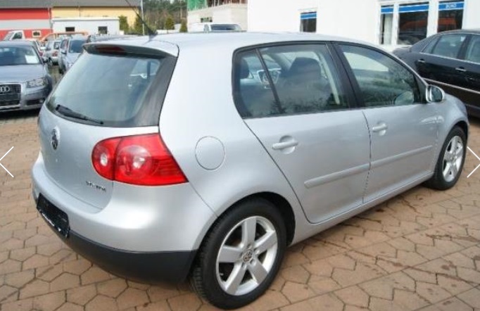 Left hand drive car VOLKSWAGEN GOLF (01/09/2007) - 