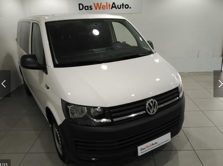 Left hand drive VOLKSWAGEN TRANSPORTER 2.0 TDI 102 CV KOMBI 9 SEATS SPANISH REGISTERED