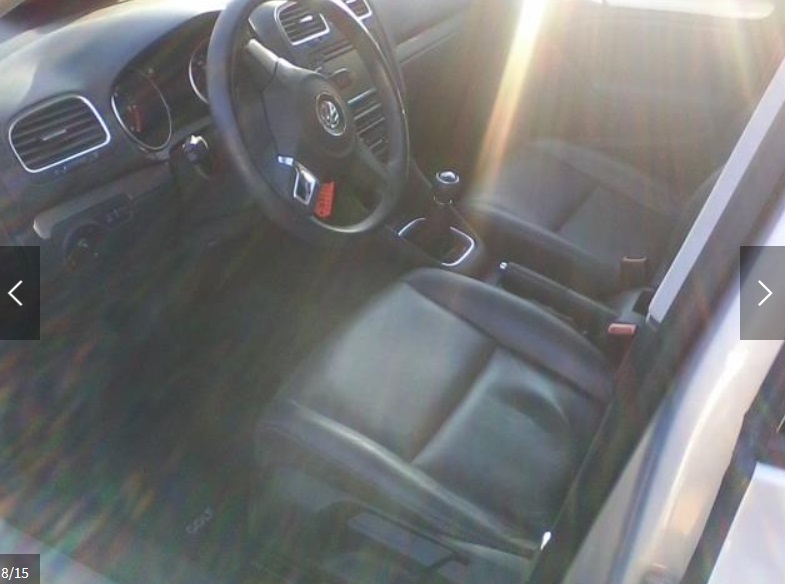 Left hand drive car VOLKSWAGEN GOLF (01/08/2010) - 