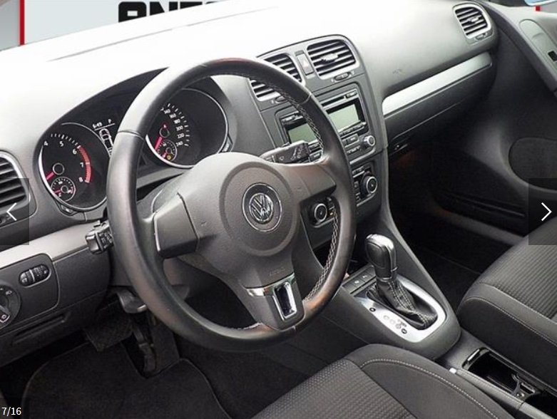 Left hand drive car VOLKSWAGEN GOLF (01/03/2011) - 